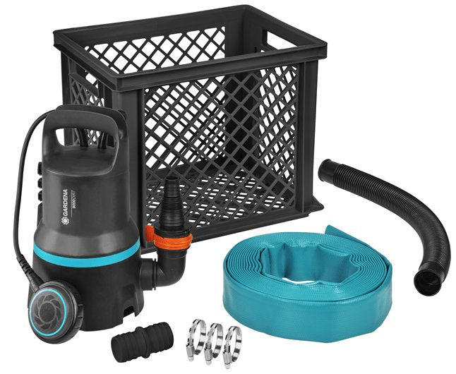 Gardena Flood Set 9000, Sumergible/Bomba De Presión (Negro/Turquesa, 300 Vatios) 09041-20