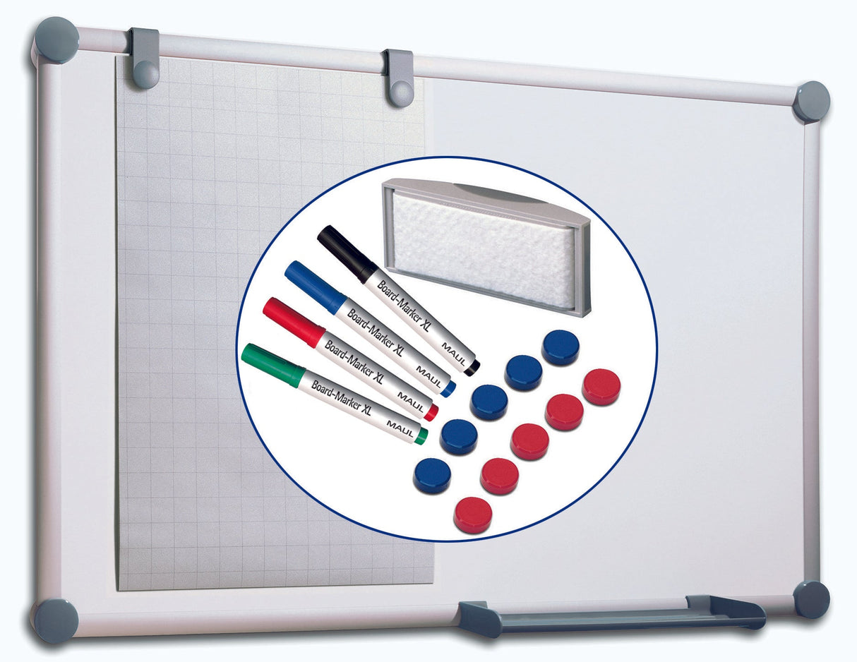 Maul 2000 Maulpro Pizarrón Blanco 900 X 600 Mm Plástico Magnético