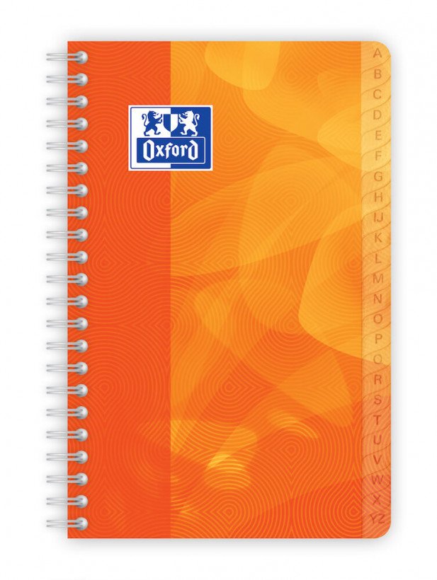 Oxford Cuaderno Índice Alfabético C/Espiral 50h 11x17cm 90gr Rayado 5x5 T/Polipropileno Colores Surtidos