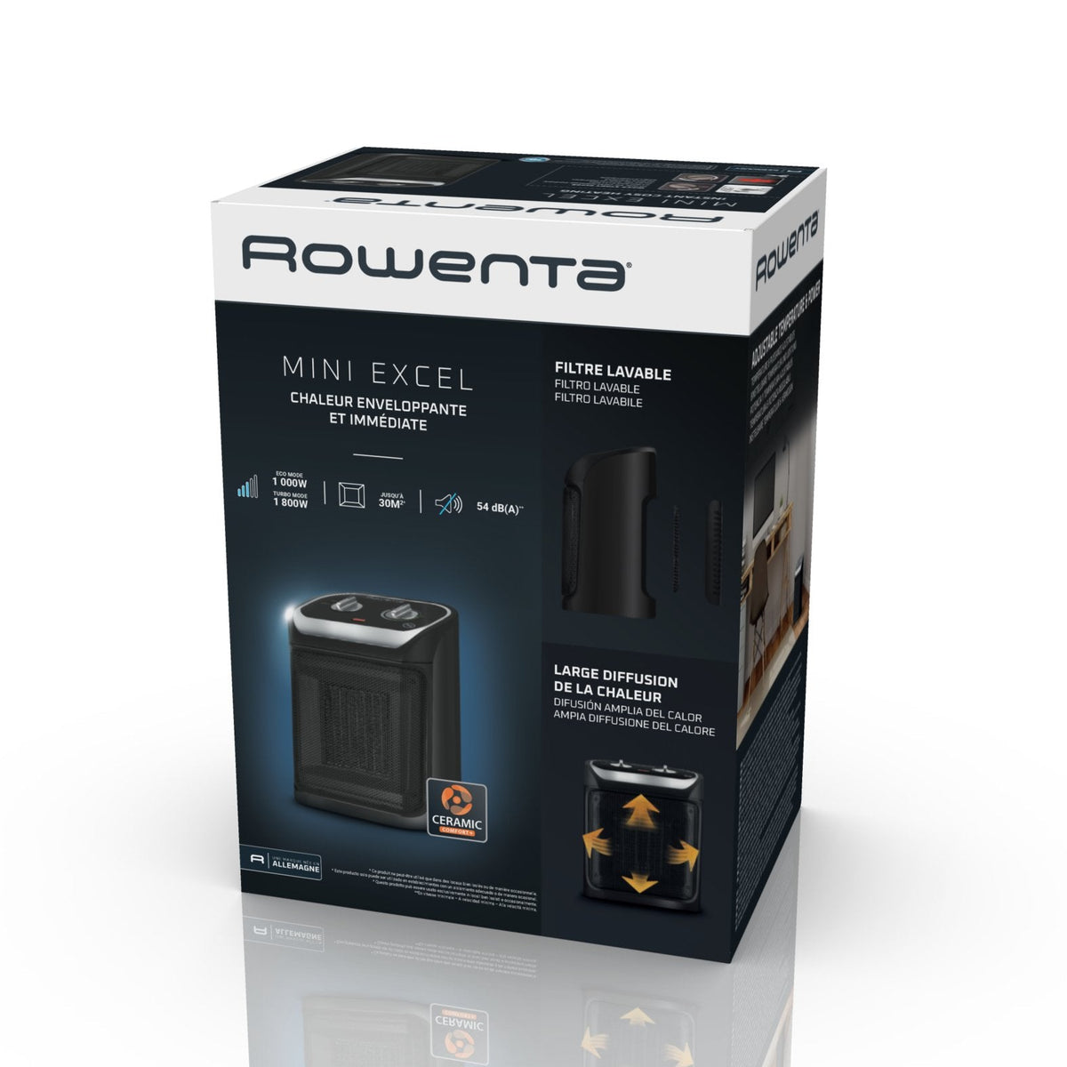 Calefactor Con Ventilador Rowenta Mini Excel Keramik (Negro) So9261