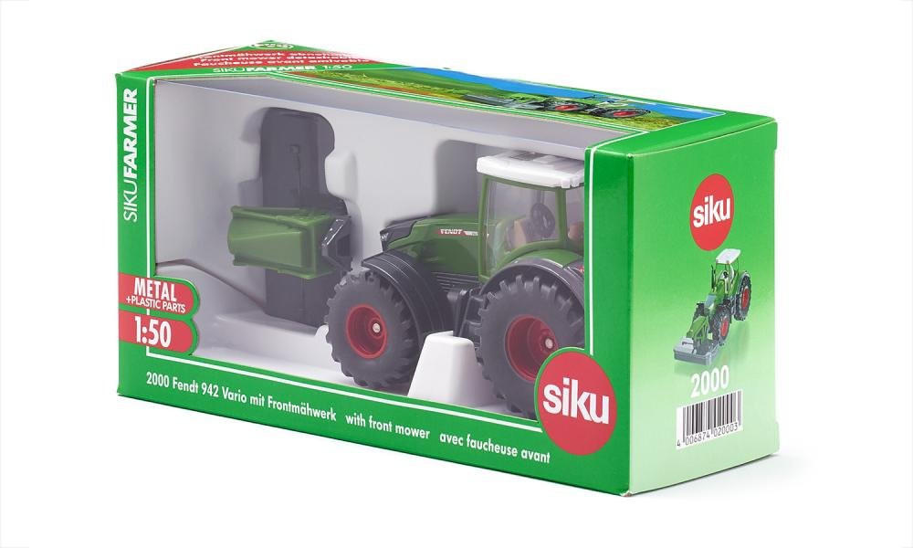 Siku Farmer Fendt 942 Vario Con Cortacésped Frontal, Modelo De Vehículo (Verde)