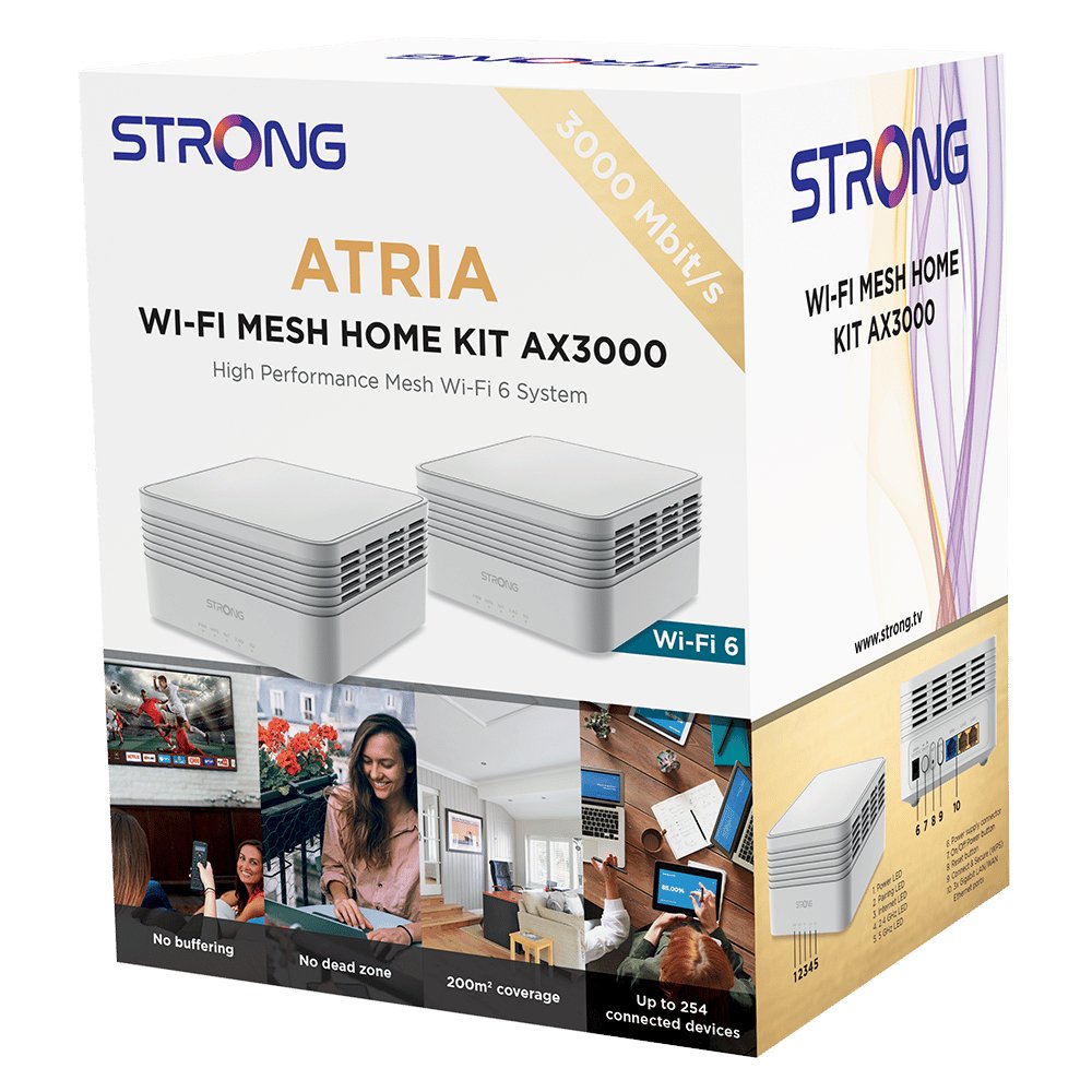 EAN 9120072373985 - Strong MESHKITAX3000 sistema Wi-Fi Mesh (Wi-Fi en malla) Doble banda (2,4 GHz / 5 GHz) Wi-Fi 6 (802.11ax) imagen 5