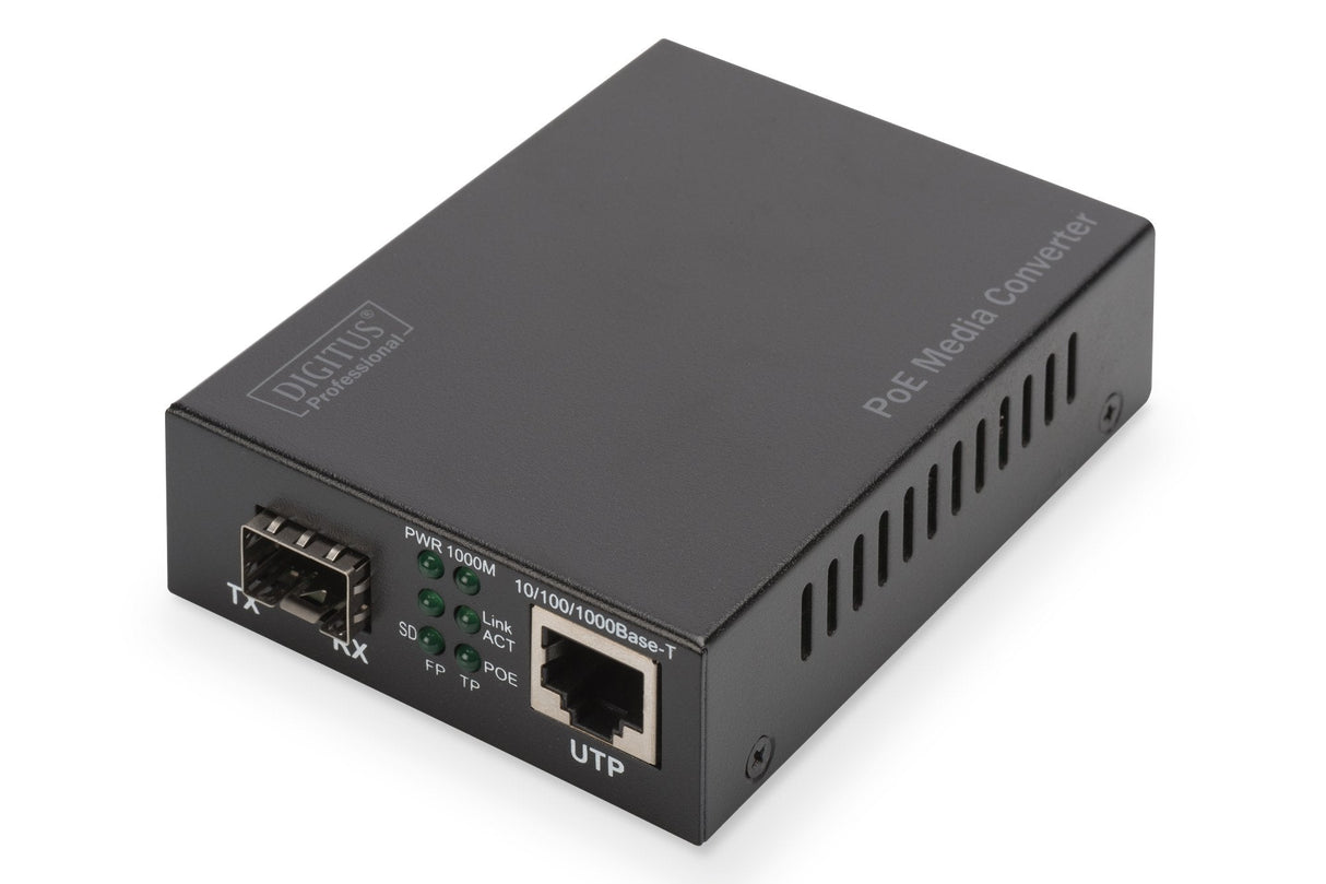 Digitus Convertidor De Medios Gigabit Poe, Rj45 / Sfp, Pse (Gigabit Poe Media Converter - Sfp 10/100/1000base-T To Sfp In)