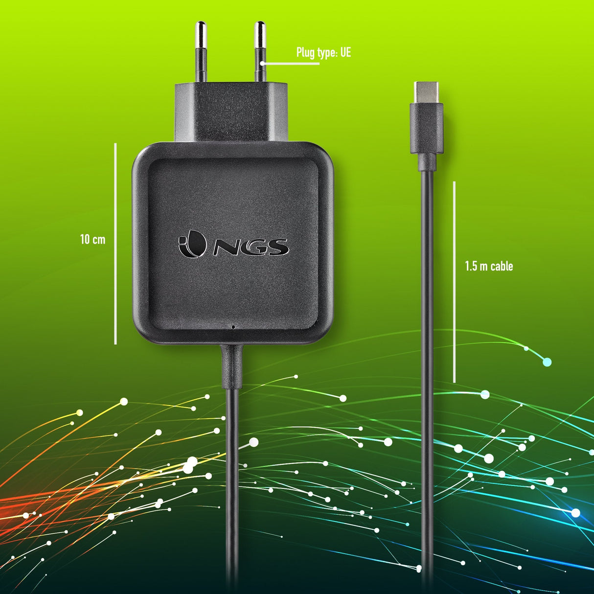 EAN 8435430620085 - NGS W-45W TYPEC Portátil, Smartphone, Tableta Negro Corriente alterna Interior imagen 8