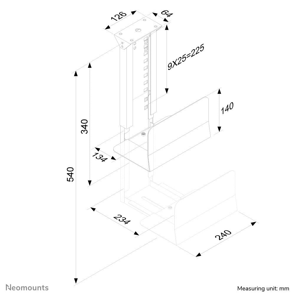 EAN 8717371441371 - Neomounts CPU-D200SILVER soporte de CPU Soporte de CPU para instalación en escritorio Plata imagen 4