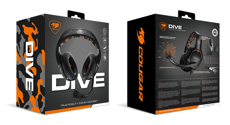Auriculares Cougar Gaming Dive, Cablegehnden
