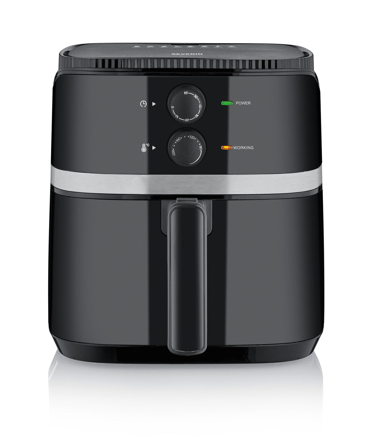 Severin Fr 2452 Freidora Sencillo 4,3 L Independiente 1500 W Freidora De Aire Caliente Negro, Plata