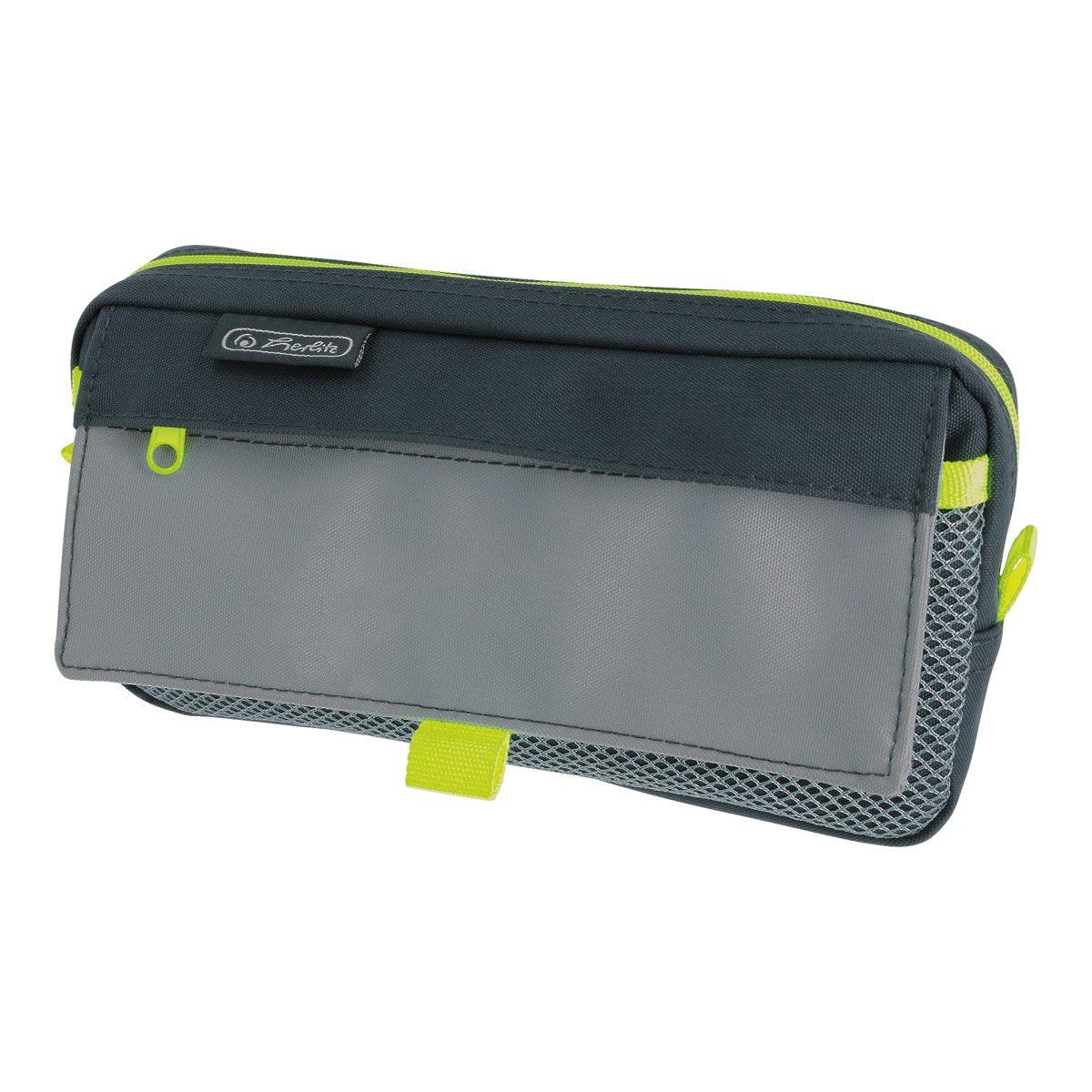 Herlitz 50039012 Caja De Lápices Estuche Suave Poliéster Verde, Gris