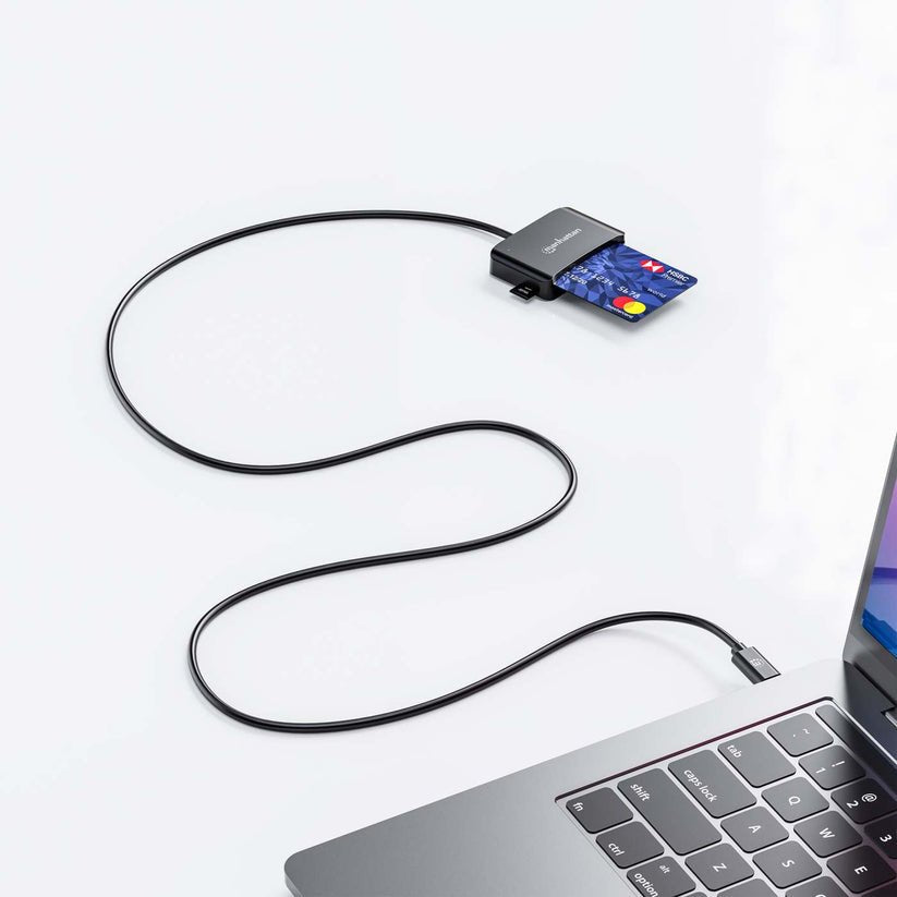 Manhattan Usb 2.0 Tipo-C Lector De Tarjetas Smartcard- Microsdxc