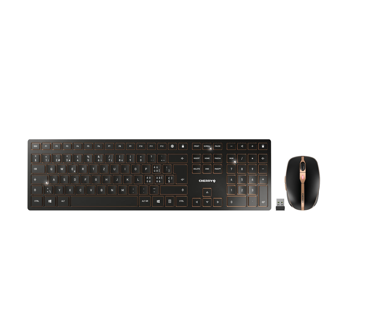EAN 4025112095290 - CHERRY DW 9100 SLIM teclado Ratón incluido Universal RF Wireless + Bluetooth QWERTZ Suizo Negro imagen 1