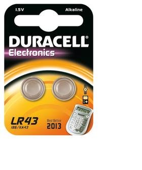 Duracell Pila Boton Lr43 Alcalino 1.5v BateraA No-Recargable 2 Ud