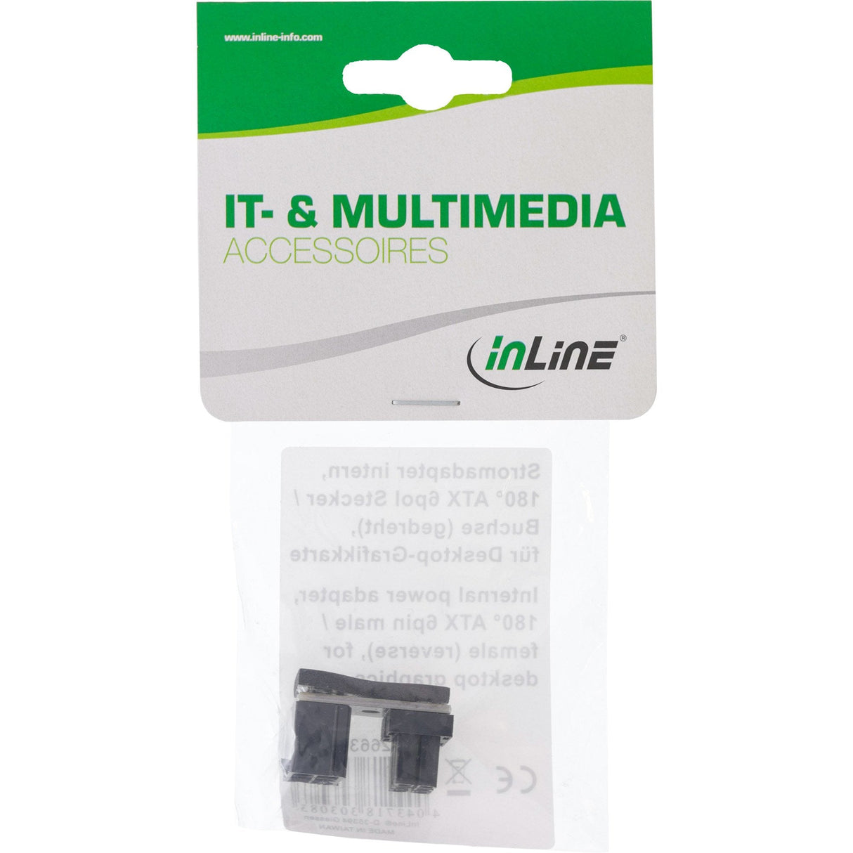Adaptador De Corriente Interno Inline, 180° Atx De 6 Pines Macho/Hembra (Reverso), Para Tarjeta Gráfica De Escritorio