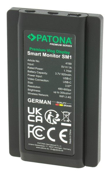 EAN 4055655253406 - PATONA 4199 monitor para cámara 10,1 cm (3.97") Negro 480 x 800 Pixeles Pantalla táctil imagen 2