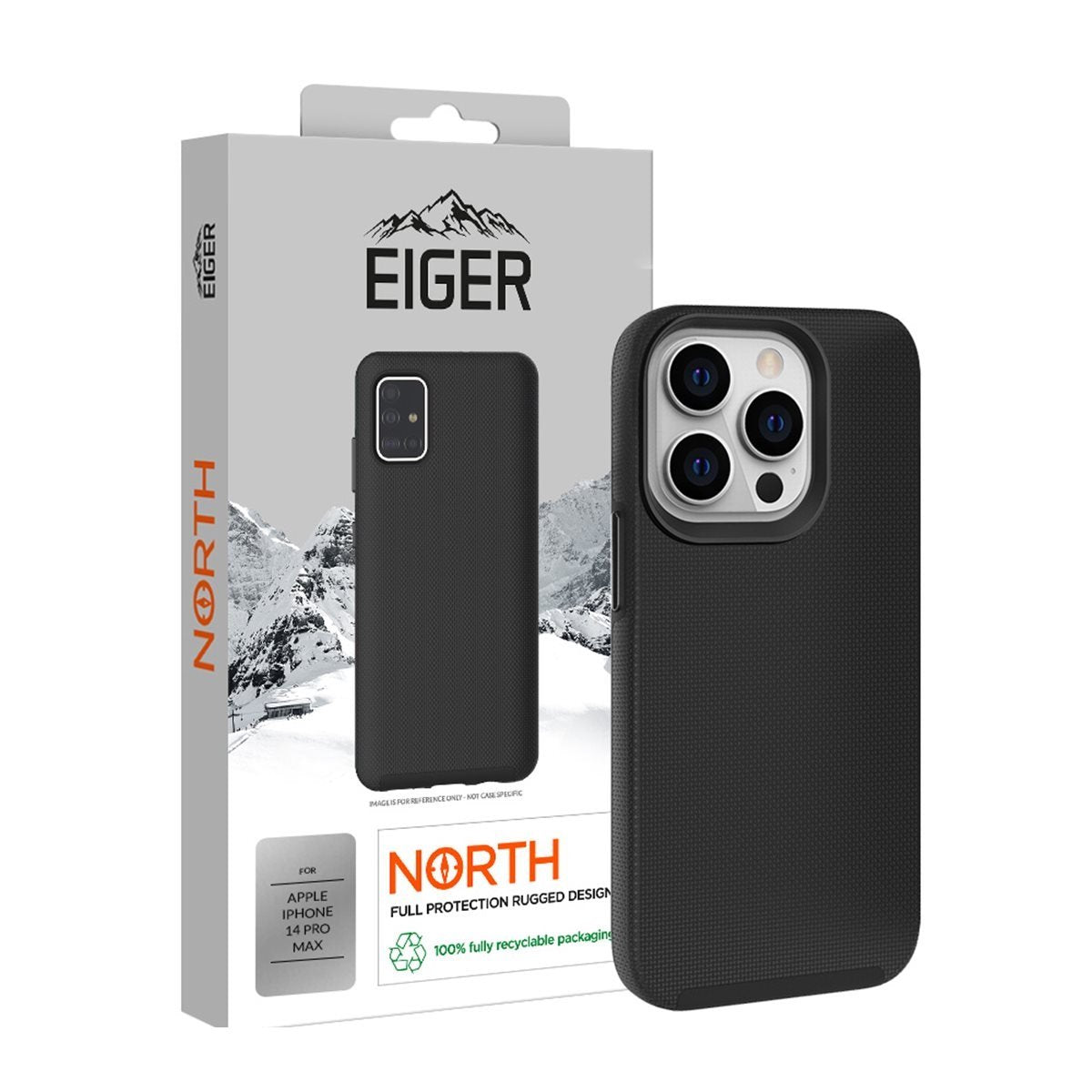 Funda Rígida Negra Ultra-Reforzada Polycarbonate *Drop-Test 4 Metros* Para Apple Iphone 14 Pro Max - Eiger®**