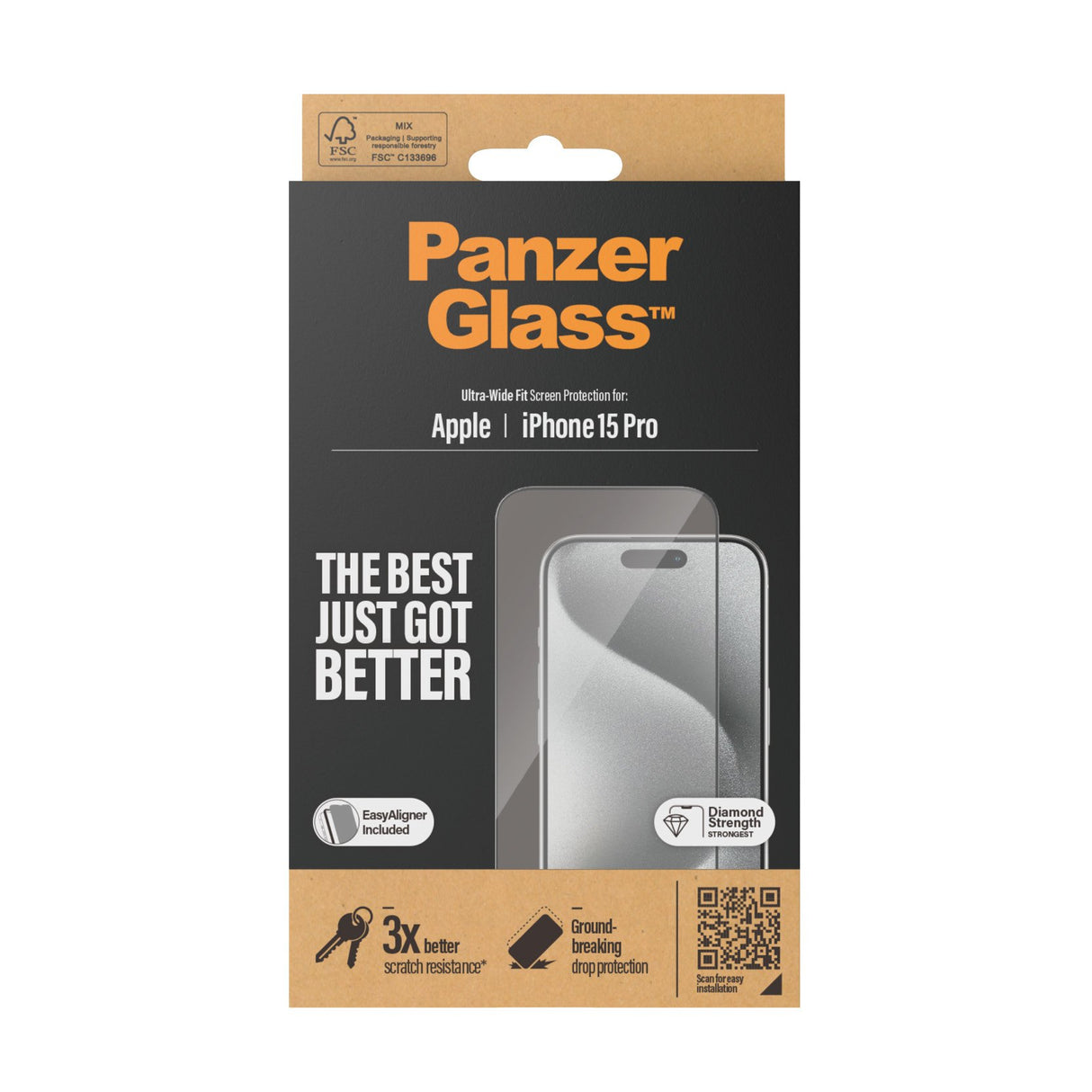EAN 5711724028106 - PanzerGlass ® Screen Protector iPhone 15 Pro | Ultra-Wide Fit w. EasyAligner Protector de pantalla Apple imagen 3