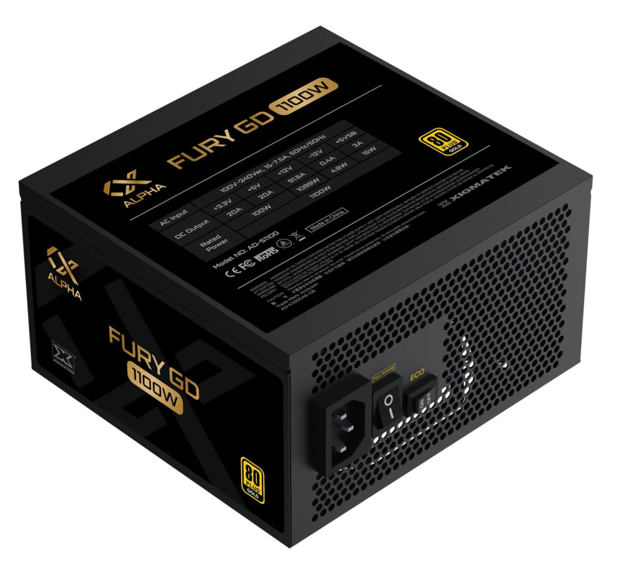 EAN 4711409540535 - Xigmatek 81742 unidad de fuente de alimentación 1100 W 20+4 pin ATX ATX Negro imagen 4