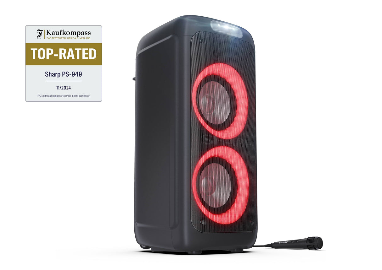 Sharp Ps-949 Bt Boombox Usb/Aux Lichtshow Schwarz