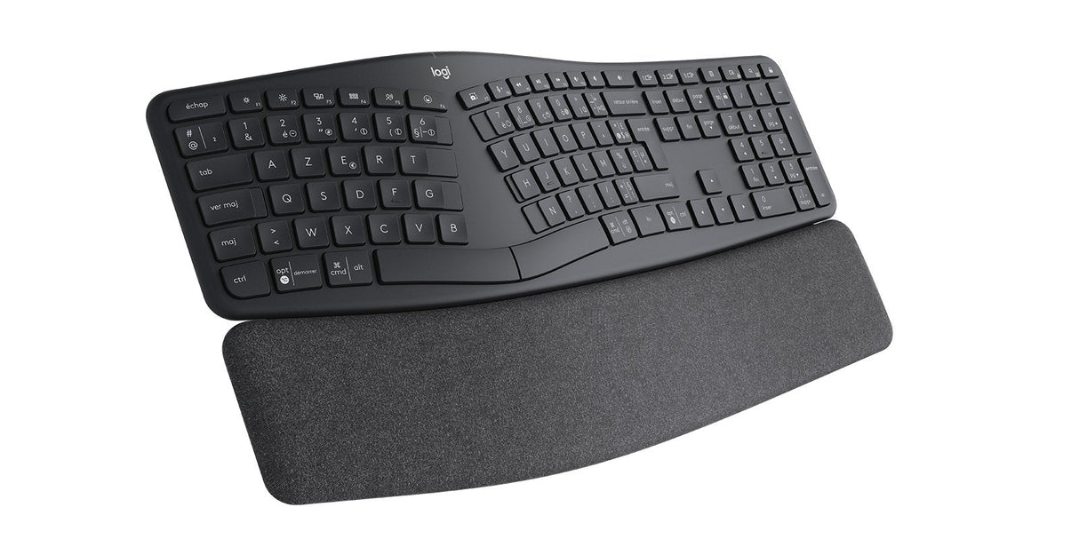 Teclado Francés Logitech Ergo K860 Split Keyboard For Business Inalámbrico Bluetooth Le Azerty Grafito