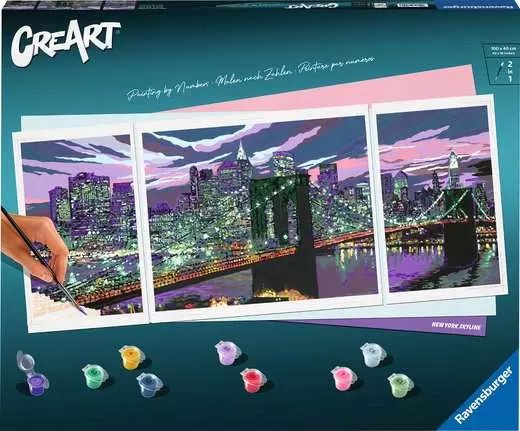 Pintura Por Números Ravensburger - Creart Horizonte De Nueva York 23551