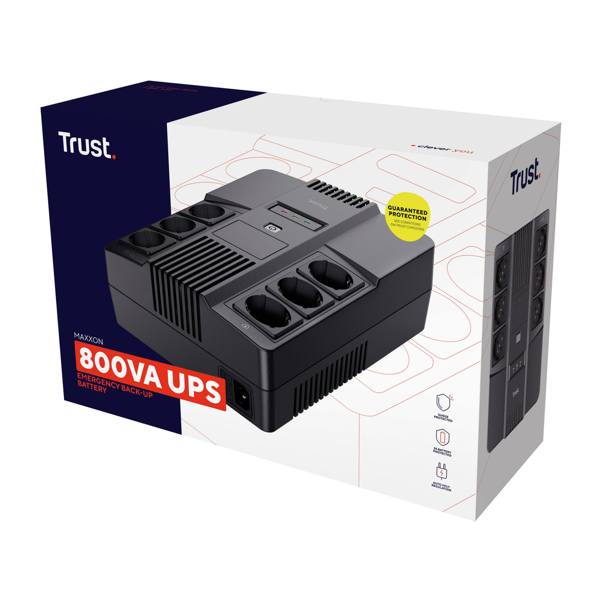 EAN 8713439233261 - Trust Maxxon sistema de alimentación ininterrumpida (UPS) 0,8 kVA 6 salidas AC imagen 4