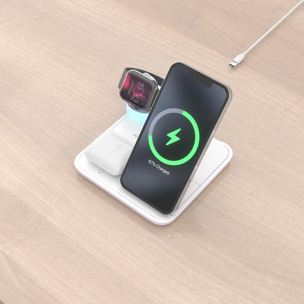 EAN 8435739903483 - AISENS ASCH-15W4WC061-W cargador de dispositivo móvil Auriculares, Smartphone, Reloj inteligente Cargador imagen 6