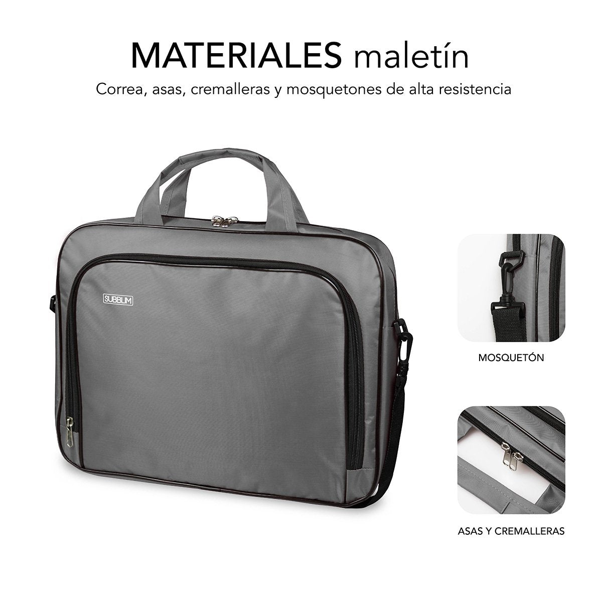 Maletín Subblim Oxford Para Portátiles Hasta 14' Gris