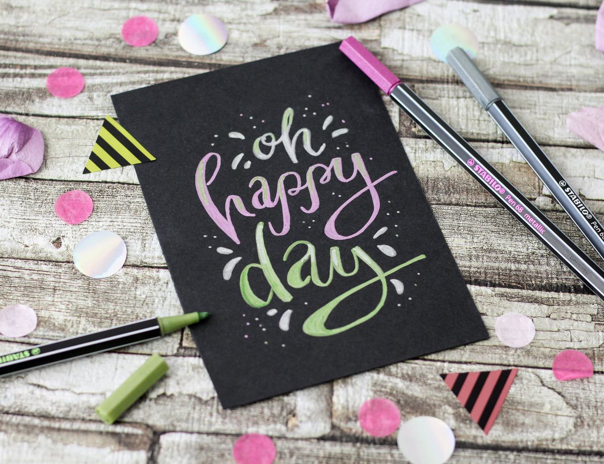 Stabilo Pen 68 Metallic Rotulador Rosa Metálico Caja -10u-