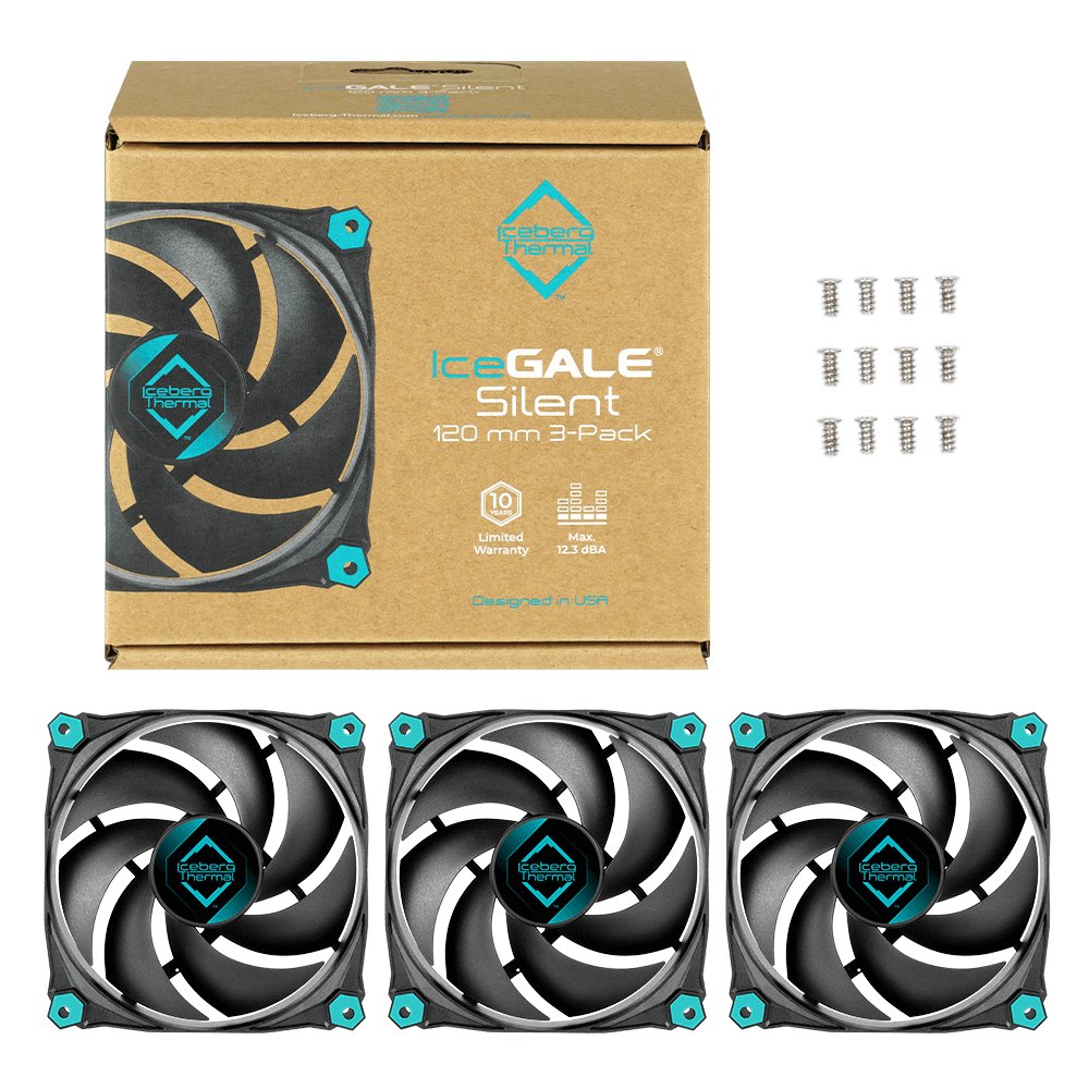 EAN 1230000071840 - Iceberg Thermal IceGALE Silent Carcasa del ordenador Ventilador 12 cm Negro 3 pieza(s) imagen 3