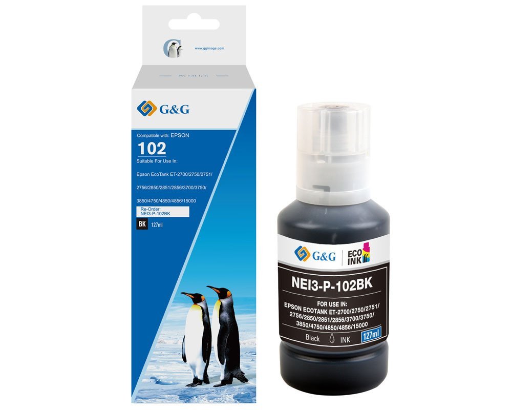G&G Cartucho Komp. Epson 102 C13t03r140 Tintentank Negro