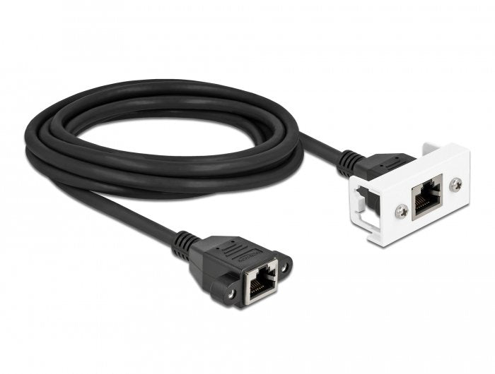 Delock Netzwerk Verlängerungscable Für Easy 45 Modul S Ftp Rj45 Buchse Zu Rj45 Buchse Cat.6a 3 M Schwarz Weiss