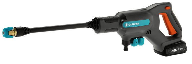 Limpiadora Inalámbrica De Media Presión Gardena Aquaclean 24/18v P4a Premium Set Listo Para Usar (Gris/Turquesa, Batería Li-Ion 2,5ah P4a, Power For All Alliance) 14800-31