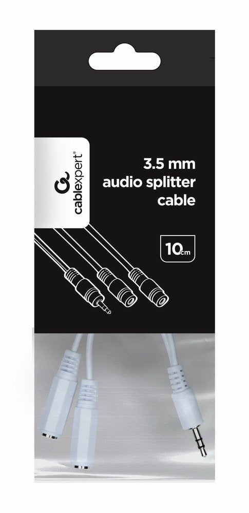 Adaptador Audio Estereo Gembird Jack 3.5mm Macho A 2 Jack 3.5mm Hembra Blanco Cca-415w