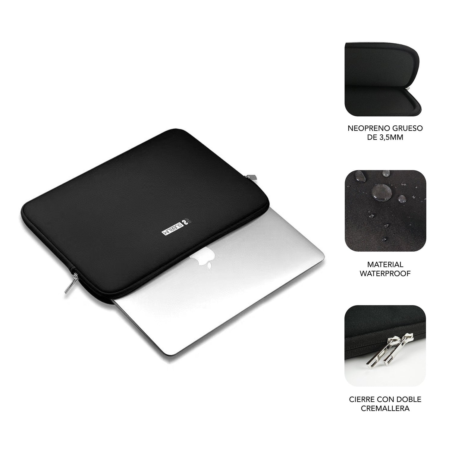 Funda Subblim Business Laptop Sleeve Neoprene Para Portátiles 13.3'-14' Negra