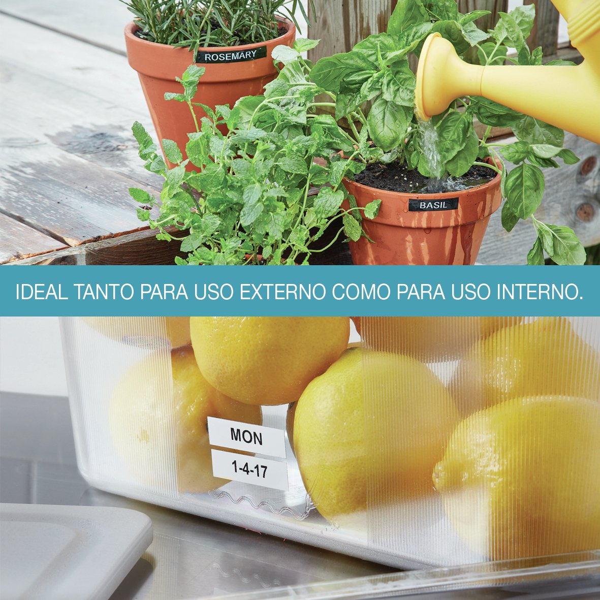 Dymo D1 - Etiquetas Durable - Blanco Sobre Naranja - 12mm X 3m