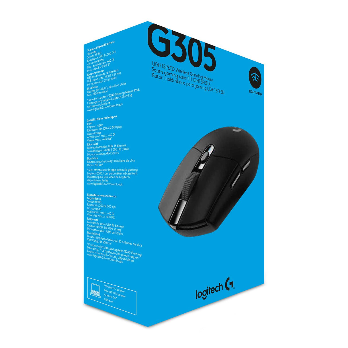 EAN 5099206077836 - Logitech G 910-005283 ratón Juego mano derecha RF inalámbrico Óptico 12000 DPI imagen 7