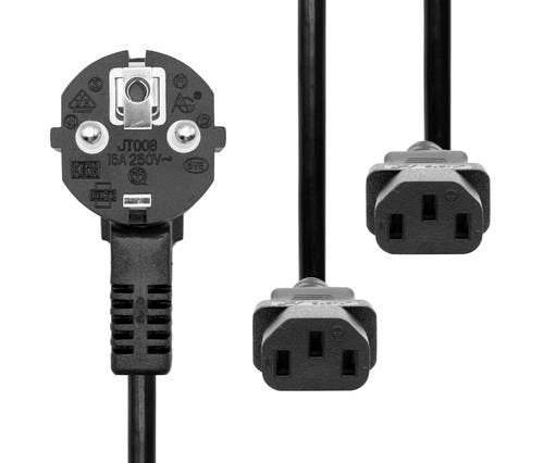 EAN 5705965856338 - Microconnect PE011318 cable de transmisión Negro 1,8 m Enchufe tipo F Acoplador C13 2 x imagen 3