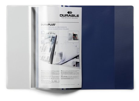 Carpeta De Oferta Durable Duraplus Bolsillo Transparente, Azul Oscuro
