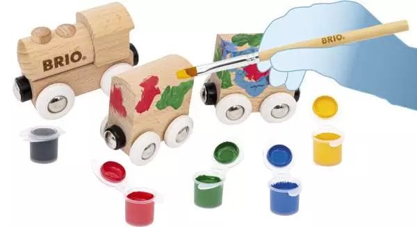 Brio - 36006 Tren De Madera Para Pintar | Tren De Juguete De Madera Diy Personalizable