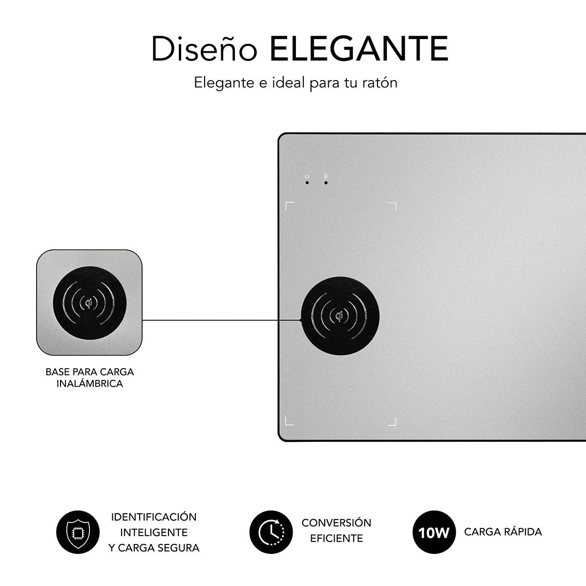 Subblim Alfombrilla Con Carga Inalámbrica 10w Plata