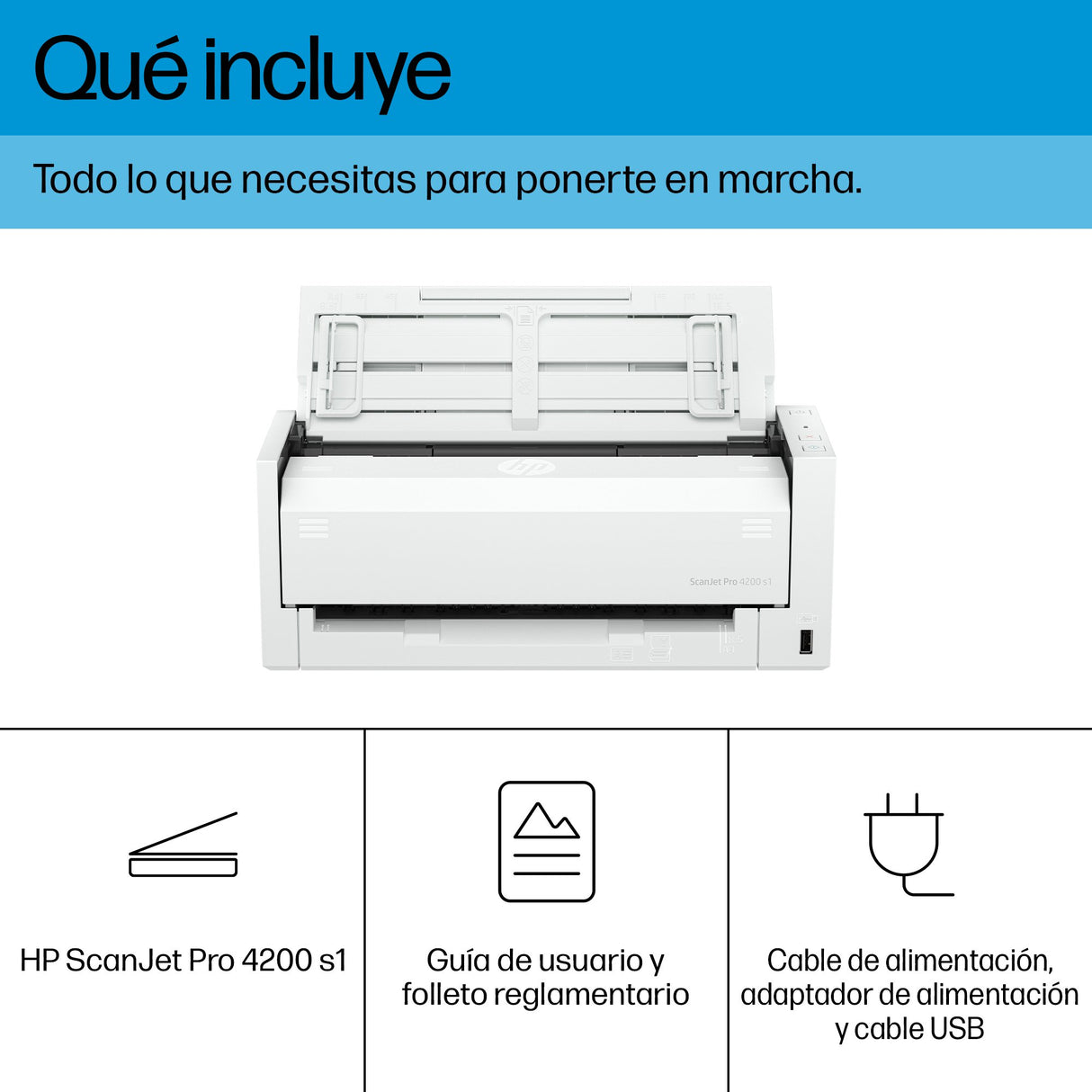 EAN 0198701401049 - HP ScanJet Pro 4200 s1 Escáner con alimentador automático de documentos (ADF) 600 x 600 DPI A4 Azul, Blan imagen 4