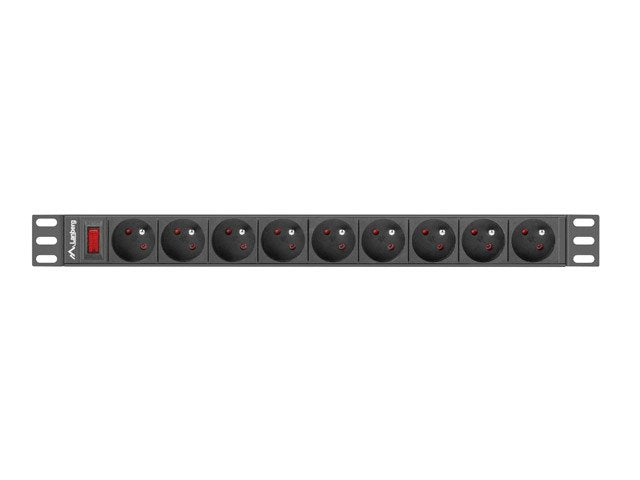 EAN 5901969421620 - Lanberg PDU-09E-0300-BK unidad de distribución de energía (PDU) 9 salidas AC 1U Negro imagen 1