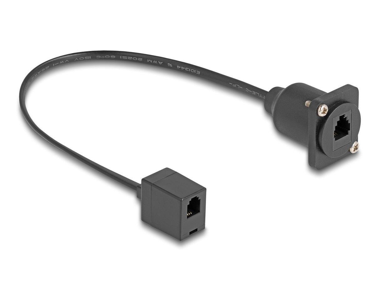 Delock Cable Rj10 Tipo D Hembra A Hembra Negro 30 Cm