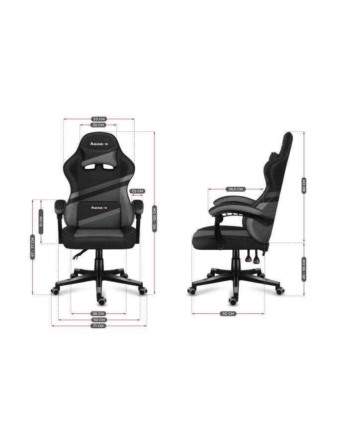 EAN 5903796013177 - Huzaro FORCE 4.4 Silla para videojuegos de PC Asiento (de seguridad) de butaca Negro, Gris imagen 13