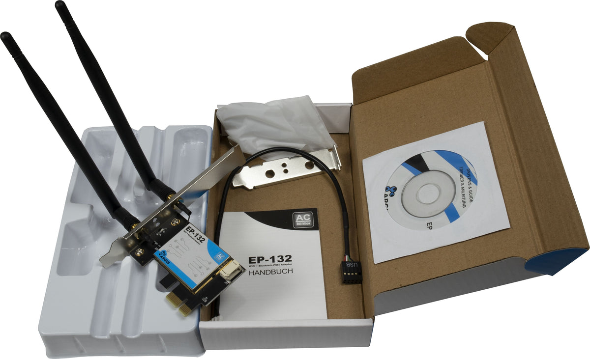 Inter-Tech Wi-Fi 5 Pcie Adapter Ep-132 Antena,Bluetooth 4.2