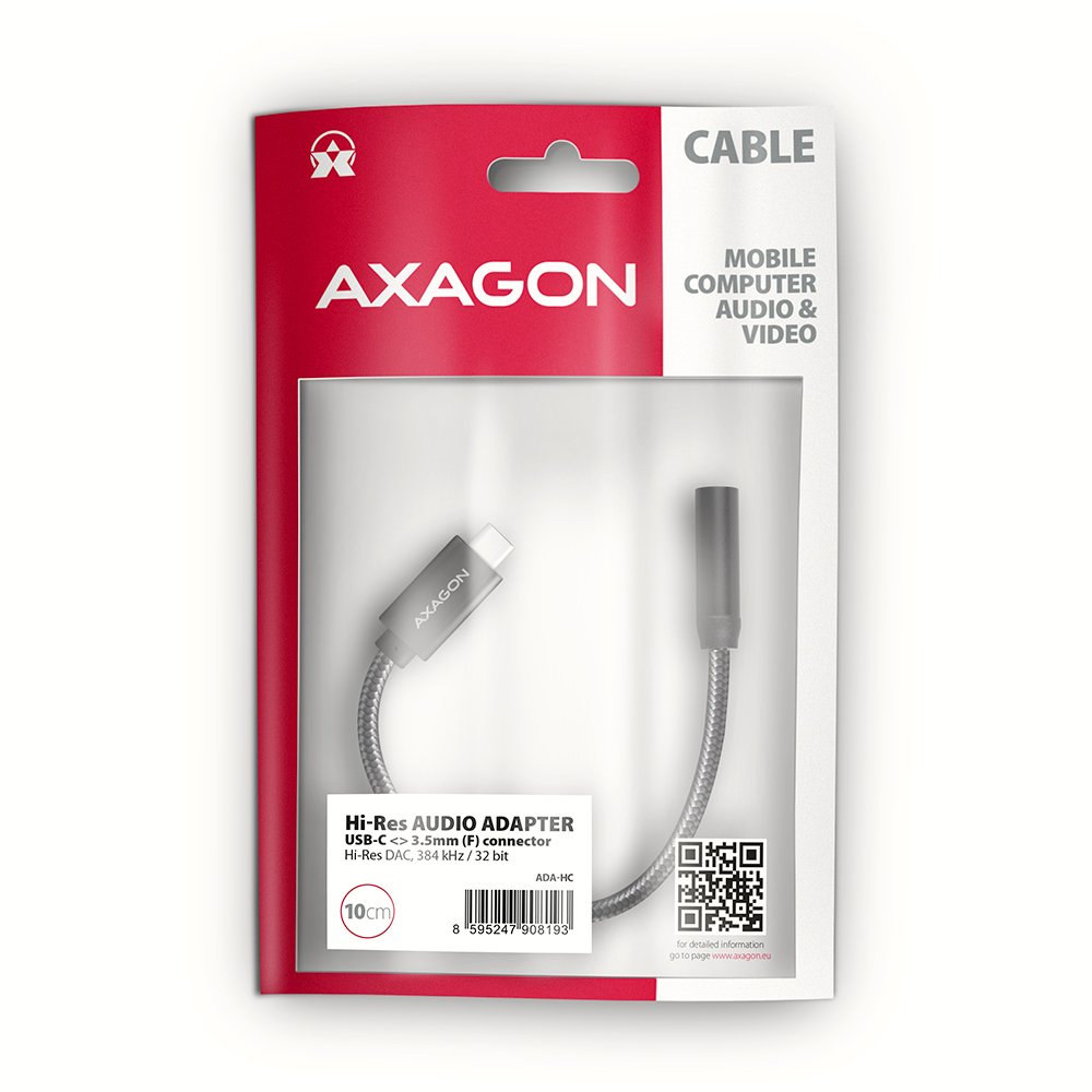 EAN 8595247908193 - Axagon ADA-HC cable de audio 0,1 m 3,5mm USB Tipo C Negro imagen 9