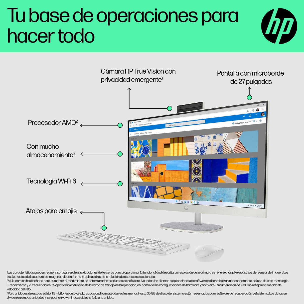 EAN 0198122505654 - HP 27-cr0029ns AMD Ryzen™ 5 7520U 68,6 cm (27") 1920 x 1080 Pixeles PC todo en uno 16 GB LPDDR5-SDRAM 512 imagen 6