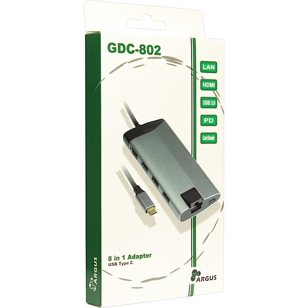 EAN 4260455646734 - Inter-Tech GDC-802 Alámbrico USB 3.2 Gen 1 (3.1 Gen 1) Type-C Gris imagen 5
