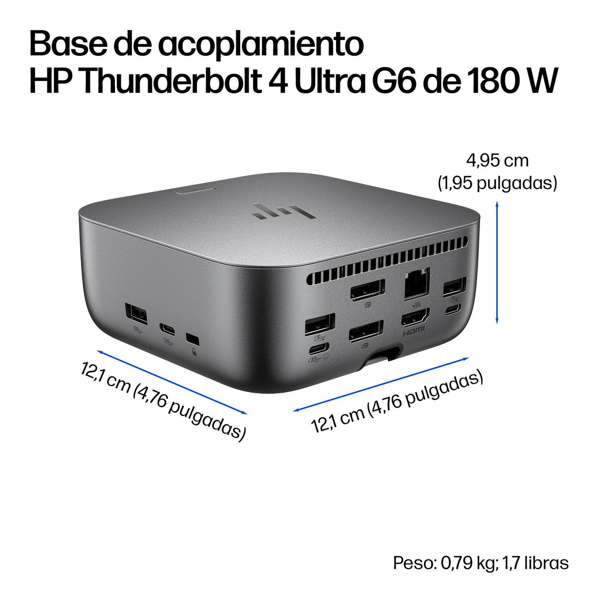 EAN 5715063797105 - HP Thunderbolt 4 Ultra 180W G6 Dock Alámbrico Gris imagen 6