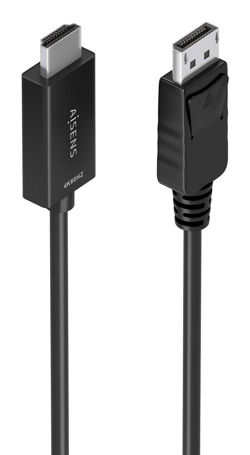 Aisens Cable Conversor Displayport A Hdmi 4k@60hz, Dp/M-Hdmi/M, Negro, 1.0m