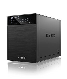 External Icybox 4x 3,5'' Usb 3.0, Esata Host, Raid 0, 1, 3, 5, 10, Black
